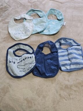 Carter's Baby Bib Set - Navy, Light Blue & Mint Green